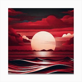 Sunset Over The Ocean 55 Canvas Print