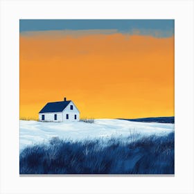 House In The Snow 6 Canvas Print