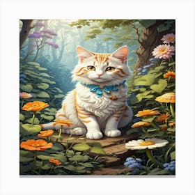 Cat In The Forest 1 Canvas Print