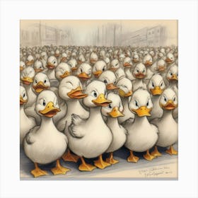 Ducks In The Street 1 Canvas Print