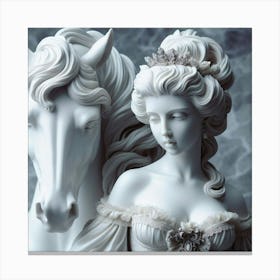 Lady And The Horse Canvas Print