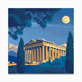 A Temple Of Olympian Zeus In Athens Vector Desig 1720009328 2 Canvas Print