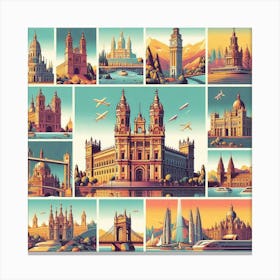 Europe Travel Poster Canvas Print