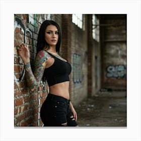 The Perfect Fusion of Skin & Art Tattooed Woman Canvas Print