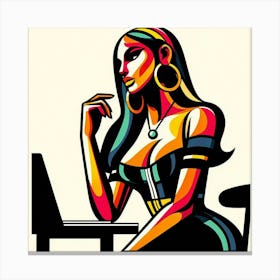 A woman by mid-20th century graphic design 1 Canvas Print