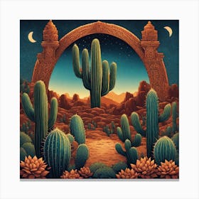 Cactus Arch Canvas Print
