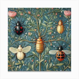 Ladybugs On A Tree Art Canvas Print