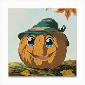 Pumpkin In A Hat Canvas Print