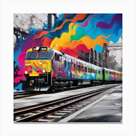 Train On The Tracks 9 Canvas Print