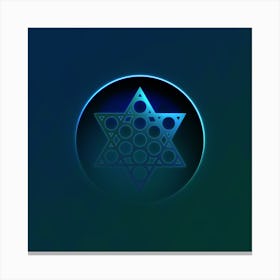 Geometric Neon Glyph on Jewel Tone Triangle Pattern 236 Canvas Print