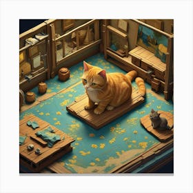 Cat In A Room 1 Canvas Print