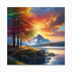 Sunset By The Lake 31 Canvas Print