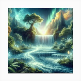 Waterfall In The Forest 2 Canvas Print