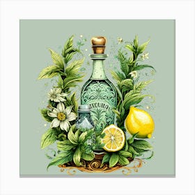 Tequila Bottle With Lemon And Salt 1 Stampe su tela