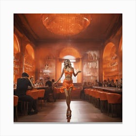 Woman In A Bar Canvas Print