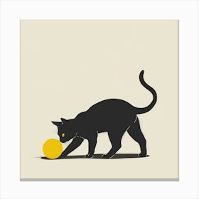 Cat Playing With A Ball Canvas Print