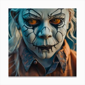 Girl With A Clown Face Canvas Print