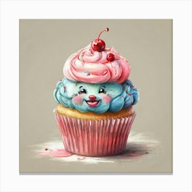 Cupcake With A Cherry On Top Canvas Print