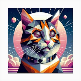 Trixie Low Poly Cat Canvas Print