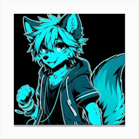 Neon Husky 2 Canvas Print