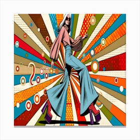 Pop Art woman walking Canvas Print