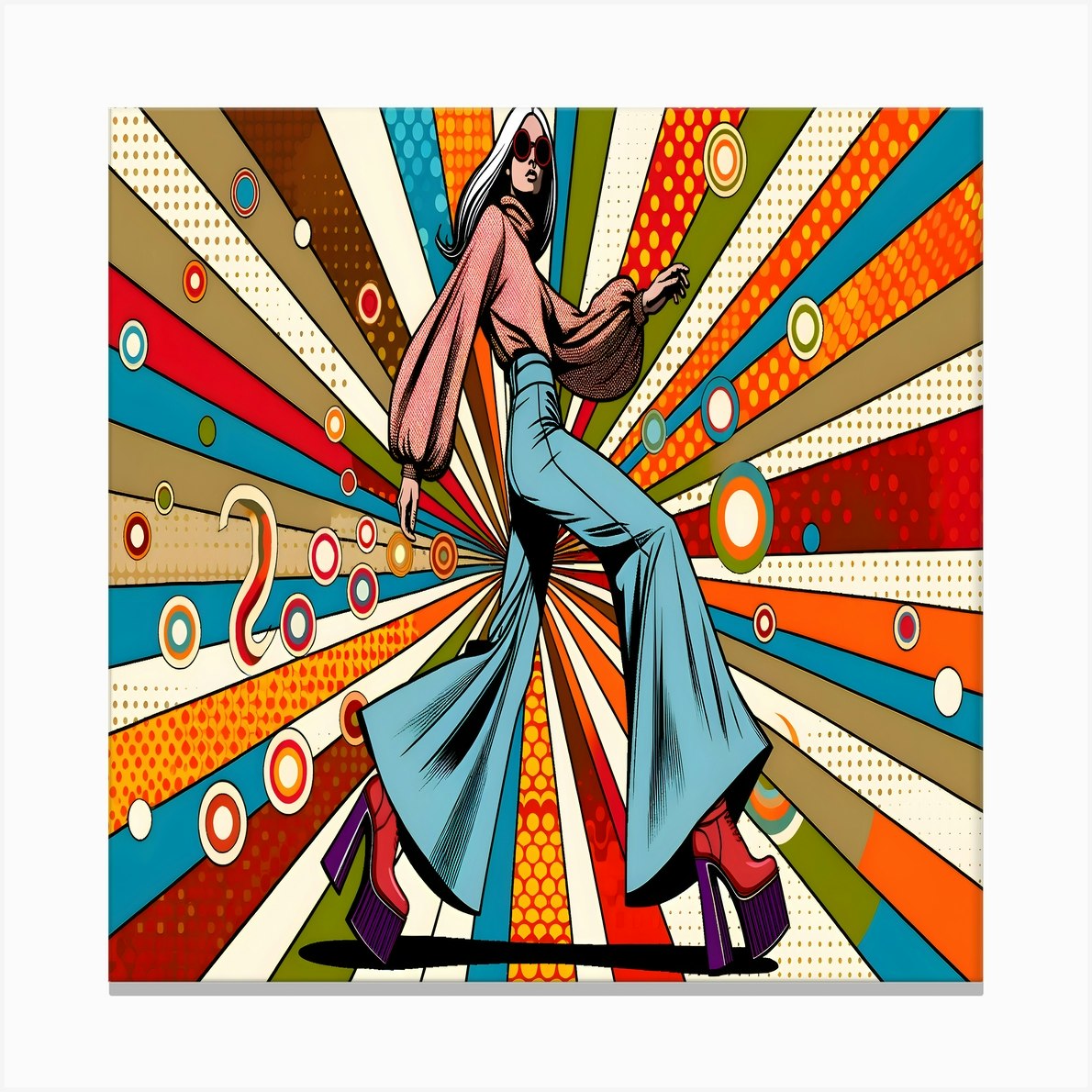 Pop Art woman walking Canvas Print by DigitalDoodle - Fy