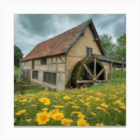 Watermill In The Meadow Canvas Print