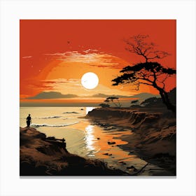 Sunset On The Beach Canvas Print