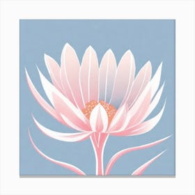 A White And Pink Flower In Minimalist Style Square Composition 190 Canvas Print