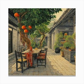 Chinese Courtyard Canvas Print