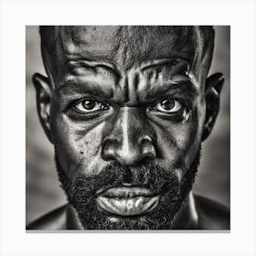 Black And White Portrait Of A Man Canvas Print