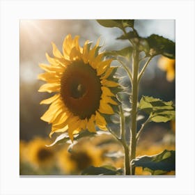 A Blooming Sunflower Blossom Tree With Petals Gently Falling In The Breeze 1 Canvas Print