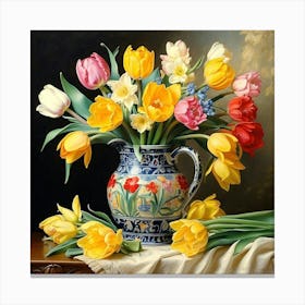 Tulips In A Vase 3 Canvas Print