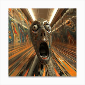 3D Illustration digital variation of the famous artwork The Scream Canvas Print