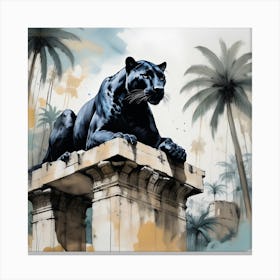 King of the jungle III - Black Panther Canvas Print