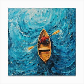 Man In A Canoe 3 Canvas Print