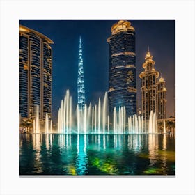 Dubai At Night 2 Canvas Print