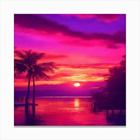 Sunset At The Beach 8 Canvas Print