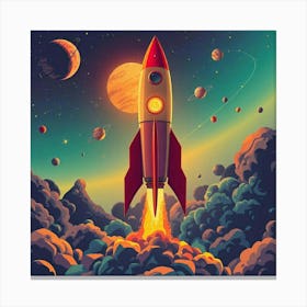 Retro Futuristic Elements,Retro Futuristic Background,Retro Futuristic Templates (80) Canvas Print