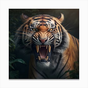 Tiger In The Forest 4 Canvas Print