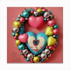 Valentine'S Day Wreath Canvas Print