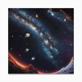 Planets In Space Canvas Print