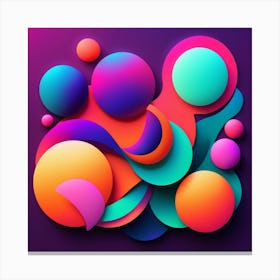 Abstract illustration colorful shapes, neon realism style, layered, soft rounded forms, subtle gradients, bold patterns Canvas Print