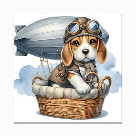 Beagle In A Basket~Reimagined Canvas Print