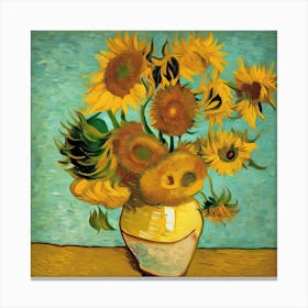 Sunflowers In A Vase 7 Canvas Print