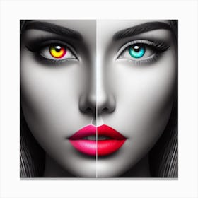 Two Faces Of A Woman 1 Canvas Print