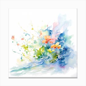 AI Aqua Flora Serenade: Embraced by Tranquility Canvas Print