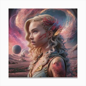 Girl In Space Canvas Print