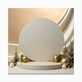 White Background With Christmas Ornaments Canvas Print