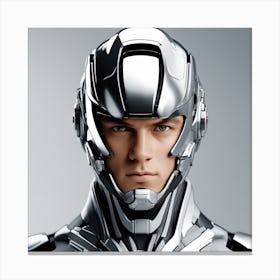 3d Dslr Photography, Model Shot, Man In Future Wearing Futuristic Suit, Digital Helmet Beautiful Detailed Eyes, Professional Award Winning Portrait Photography, Zeiss 150mm F 2 2 Canvas Print